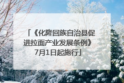 《化隆回族自治县促进拉面产业发展条例》7月1日起施行