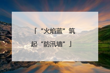 “火焰蓝”筑起“防汛墙”
