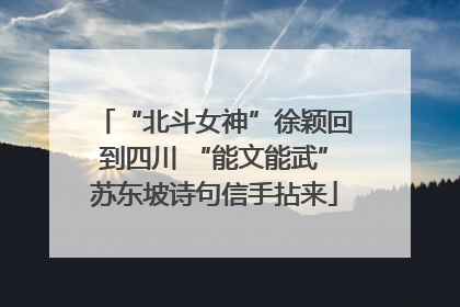 “北斗女神”徐颖回到四川 “能文能武”苏东坡诗句信手拈来