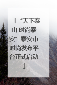 “天下泰山 时尚泰安”泰安市时尚发布平台正式启动