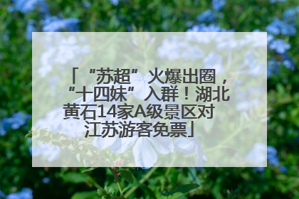 “苏超”火爆出圈，“十四妹”入群！湖北黄石14家A级景区对江苏游客免票