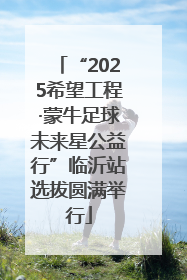“2025希望工程·蒙牛足球未来星公益行”临沂站选拔圆满举行