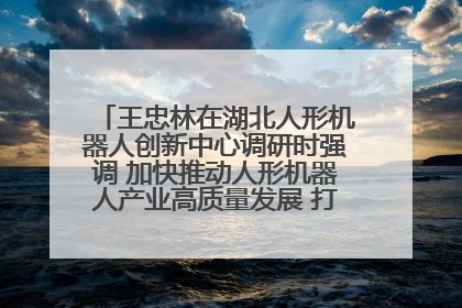 王忠林在湖北人形机器人创新中心调研时强调 加快推动人形机器人产业高质量发展 打造具有全国影响力的研发创新基地