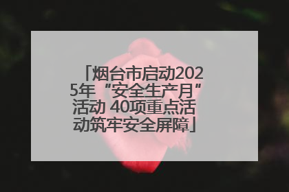烟台市启动2025年“安全生产月”活动 40项重点活动筑牢安全屏障