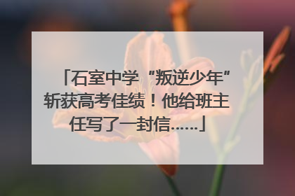石室中学“叛逆少年”斩获高考佳绩！他给班主任写了一封信……