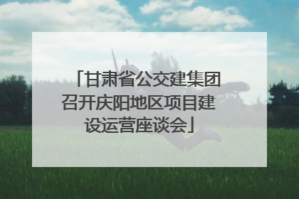 甘肃省公交建集团召开庆阳地区项目建设运营座谈会