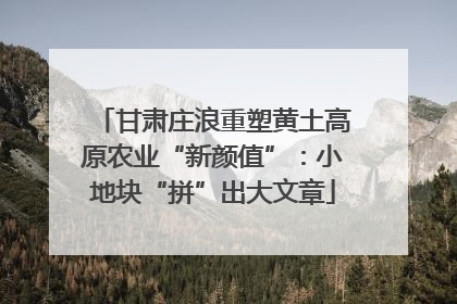 甘肃庄浪重塑黄土高原农业“新颜值”:小地块“拼”出大文章