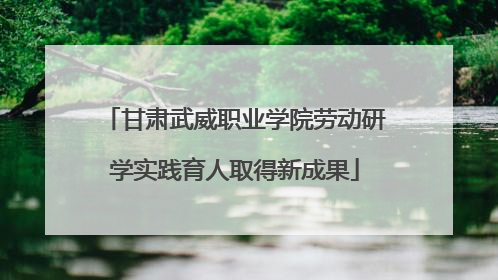 甘肃武威职业学院劳动研学实践育人取得新成果