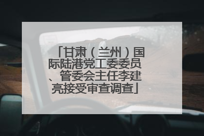 甘肃（兰州）国际陆港党工委委员、管委会主任李建亮接受审查调查