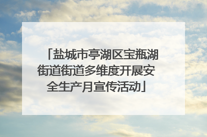 盐城市亭湖区宝瓶湖街道街道多维度开展安全生产月宣传活动