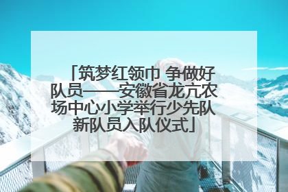 筑梦红领巾 争做好队员——安徽省龙亢农场中心小学举行少先队新队员入队仪式