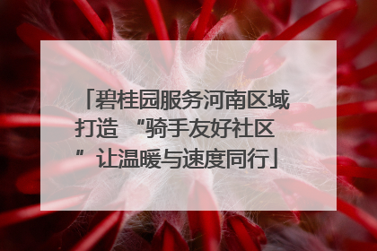 碧桂园服务河南区域打造 “骑手友好社区”让温暖与速度同行