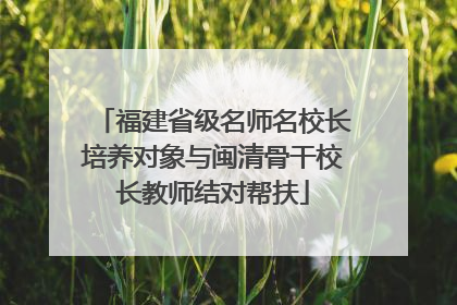 福建省级名师名校长培养对象与闽清骨干校长教师结对帮扶