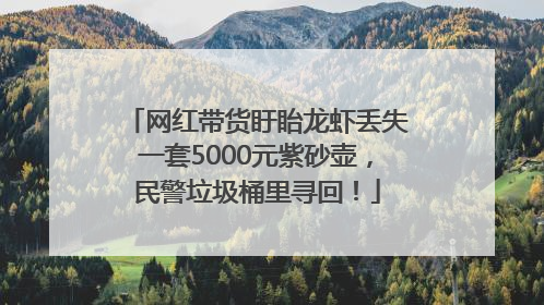 网红带货盱眙龙虾丢失一套5000元紫砂壶，民警垃圾桶里寻回！