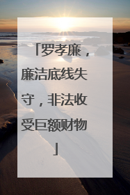 罗孝廉，廉洁底线失守，非法收受巨额财物