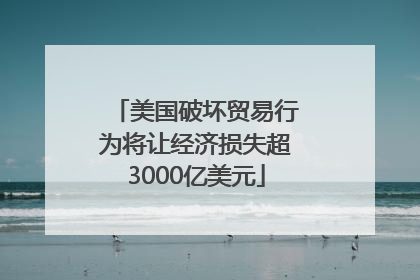 美国破坏贸易行为将让经济损失超3000亿美元