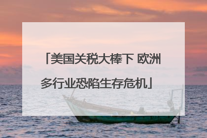 美国关税大棒下 欧洲多行业恐陷生存危机