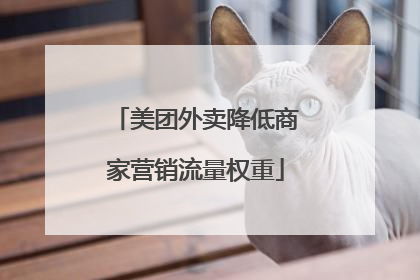 美团外卖降低商家营销流量权重