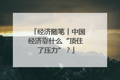 经济随笔丨中国经济靠什么“顶住了压力”？