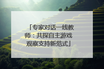 专家对话一线教师：共探自主游戏观察支持新范式