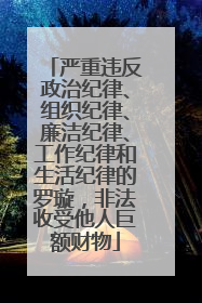 严重违反政治纪律、组织纪律、廉洁纪律、工作纪律和生活纪律的罗璇，非法收受他人巨额财物
