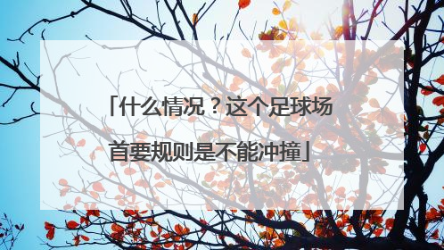 什么情况？这个足球场首要规则是不能冲撞