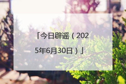 今日辟谣（2025年6月30日）