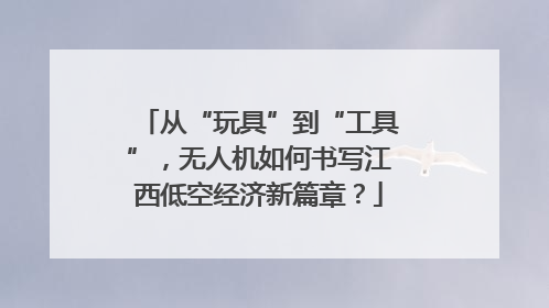 从“玩具”到“工具”，无人机如何书写江西低空经济新篇章？