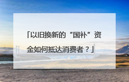 以旧换新的“国补”资金如何抵达消费者？
