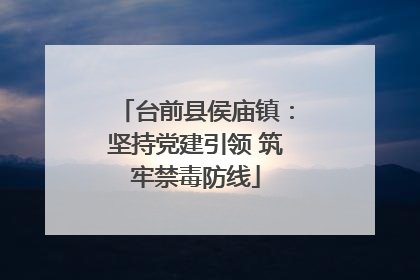 台前县侯庙镇：坚持党建引领 筑牢禁毒防线