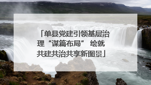 单县党建引领基层治理“谋篇布局” 绘就共建共治共享新图景