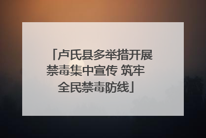 卢氏县多举措开展禁毒集中宣传 筑牢全民禁毒防线
