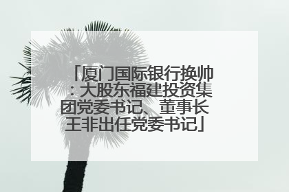 厦门国际银行换帅：大股东福建投资集团党委书记、董事长王非出任党委书记