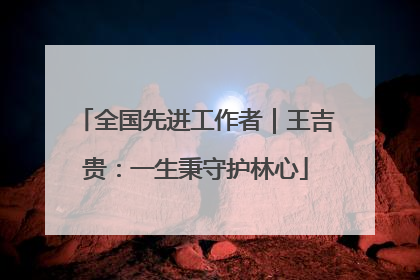 全国先进工作者｜王吉贵：一生秉守护林心