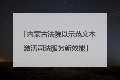 内蒙古法院以示范文本激活司法服务新效能