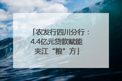 农发行四川分行：4.4亿元贷款赋能夹江“粮”方