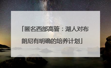 匿名西部高管：湖人对布朗尼有明确的培养计划