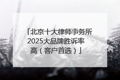北京十大律师事务所2025大品牌胜诉率高（客户首选）