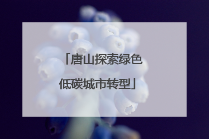 唐山探索绿色低碳城市转型