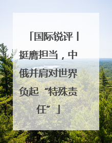 国际锐评丨挺膺担当，中俄并肩对世界负起“特殊责任”