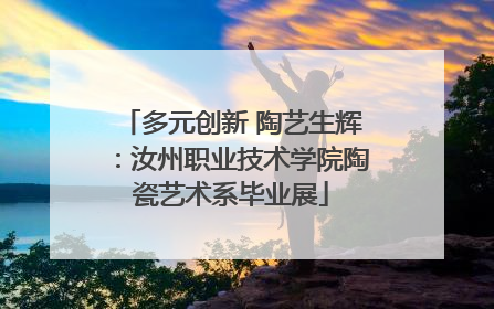 多元创新 陶艺生辉：汝州职业技术学院陶瓷艺术系毕业展