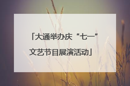 大通举办庆“七一”文艺节目展演活动