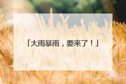 大雨暴雨，要来了！