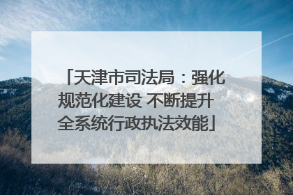 天津市司法局：强化规范化建设 不断提升全系统行政执法效能