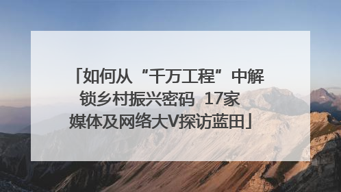 如何从“千万工程”中解锁乡村振兴密码  17家媒体及网络大V探访蓝田