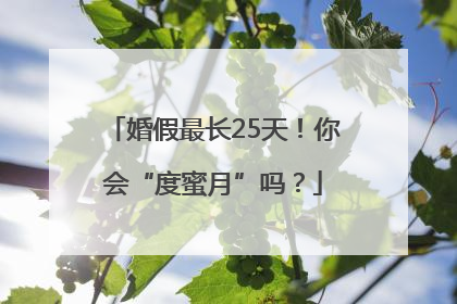 婚假最长25天！你会“度蜜月”吗？