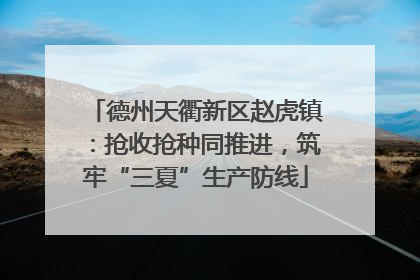 德州天衢新区赵虎镇：抢收抢种同推进，筑牢“三夏”生产防线