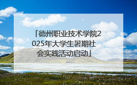 德州职业技术学院2025年大学生暑期社会实践活动启动