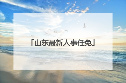 山东最新人事任免