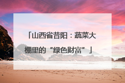 山西省昔阳：蔬菜大棚里的“绿色财富”